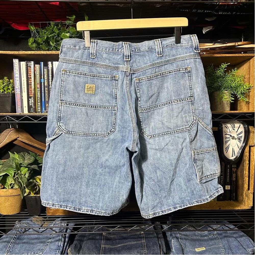 Vintage Y2K Lee Dungarees Carpenter Jean Shorts 36" Baggy Skater Jorts